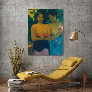 Poster, quadro e stampa su tela. Paul Gauguin, Due donne Tahitiane