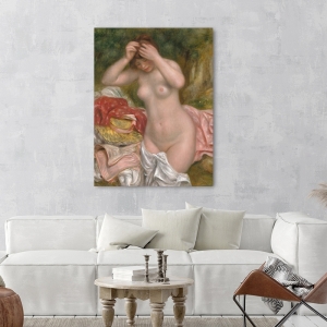 Wall art print, canvas and poster. Renoir, Bather Arranging Her Hair
