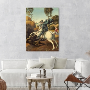 Art print, canvas and poster. Raffaello, Saint George and the dragon