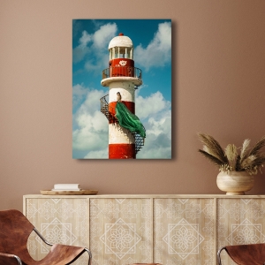 Fashion wall art print, canvas, poster. On the lighthouse