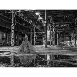 Fashion wall art print, canvas, poster. Lauren, The Factory BW