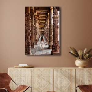 Leinwandbilder und poster Moreau, Spaziergang im Tempel, Indien