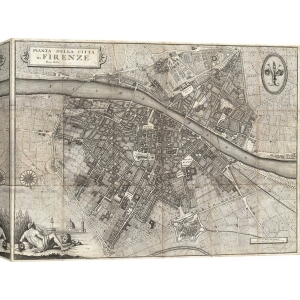 Cuadro mapamundi en canvas. Molini Plano de la ciudad de Florencia