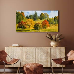 Wall art print, canvas, poster with Autumn Panorama in Quebec