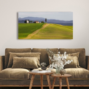 Tableau sur toile, affiche, Val d'Orcia, Sienne, Toscane (détail)