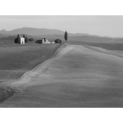 Quadro, stampa, poster Toscana. Val d'Orcia, Siena, Toscana BW