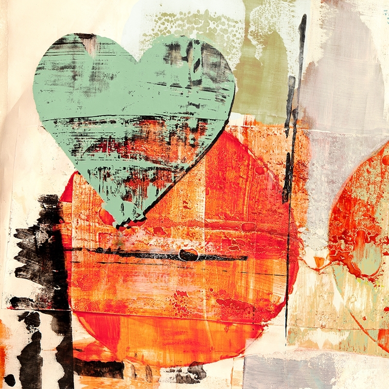 Quadro astratto su tela, poster. Winkel, Pop Love 1, Heart and Sun