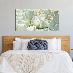 Floral wall art print and canvas. Luca Villa, Field of White Tulips