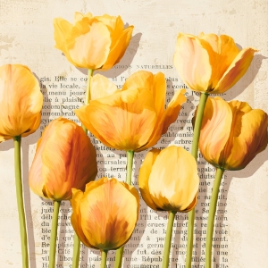 Floral wall art print and canvas. Luca Villa, Vintage tulips (detail)