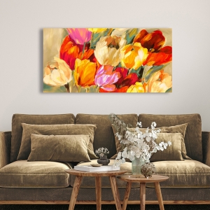 Cuadro flores abstractos, lienzo, poster, Stone, Tulipanes de colores