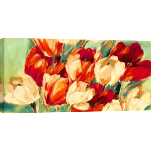Cuadro flores, lienzo, poster, Stone, Tulipanes rojos y blancos