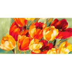 Quadro su tela fiori, poster. Jim Stone, Campo di tulipani