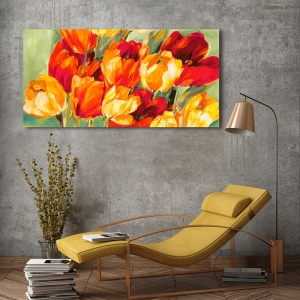 Cuadro flores abstractos, lienzo, poster, Stone, Campo de tulipanes