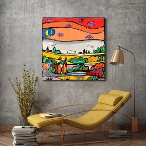 Bunte Bilder auf Leinwand und kunstdruck, Wallas, Bunte Landschaft