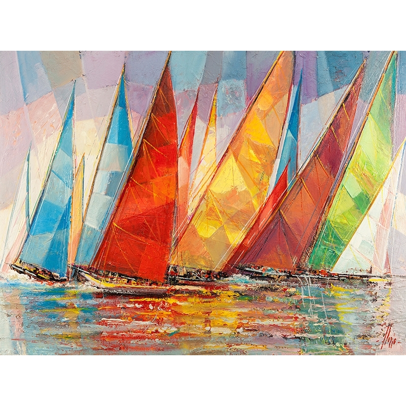 Cuadro barcos de vela, lienzo, poster, Florio, Regata de verano