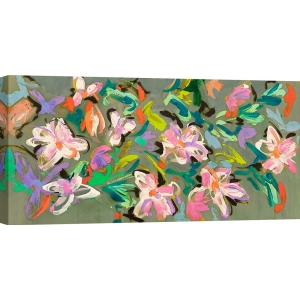 Abstract floral print, canvas, poster, Waterlilies Parade by Parr