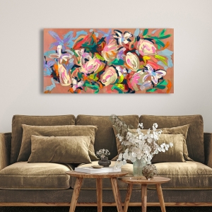 Abstract floral print, canvas, poster, Happy Waterlilies by Parr