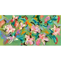 Abstract floral print, canvas, poster, Waterlilies in Summer by Parr