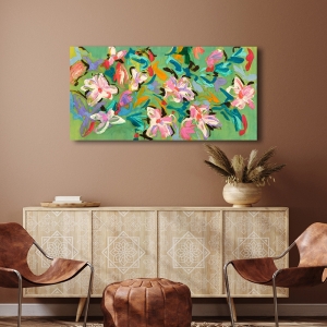 Quadro moderno con fiori, tela, poster. Kelly Parr, Ninfee d’estate