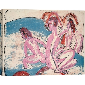 Cuadro en lienzo y poster de Ernst Ludwig Kirchner, Tres bañistas