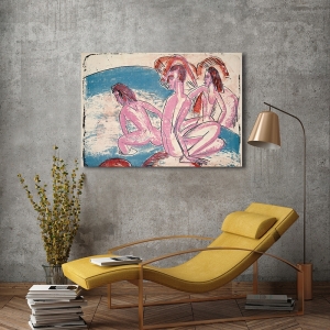 Cuadro en lienzo y poster de Ernst Ludwig Kirchner, Tres bañistas