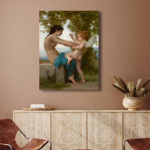 Art print Bouguereau, Young Girl Defending Herself against Eros