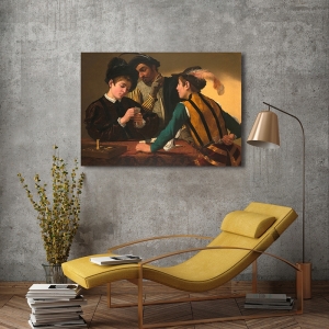 Cuadro en lienzo y poster Caravaggio, Los tahúres