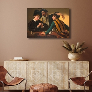 Cuadro en lienzo y poster Caravaggio, Los tahúres