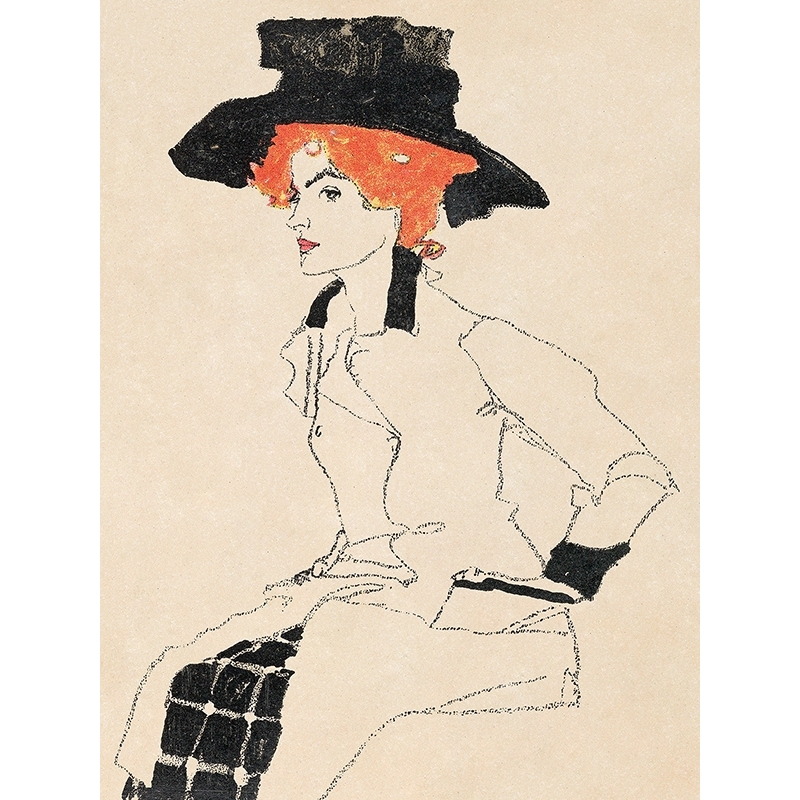 Wall art print, canvas, poster Schiele, Portrait of a Woman II