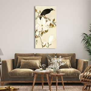 Japanische Kunst Ohara Koson, Myna auf Magnolienzweig