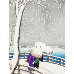 Japanische Kunst Ohara Koson, Zwei Frauen im Schnee