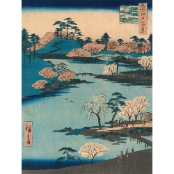 Cuadro Hiroshige, Jardín abierto en el Santuario de Fukagawa Hachiman