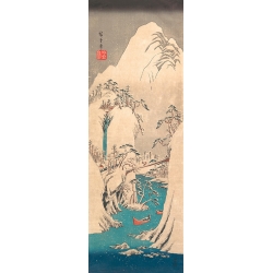 Stampa giapponese Ando Hiroshige Gola innevata. Stampa su tela