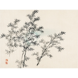 Japanese art print, canvas, poster Bairei Kono, Bamboo