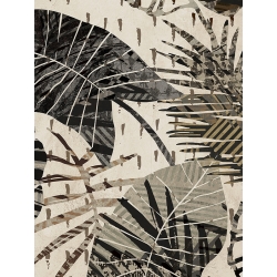 Quadro moderno con foglie di palma. Grant, Grey Palms Panel I
