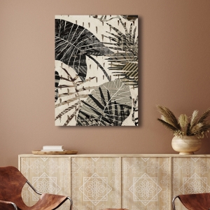 Cuadro de hojas, lienzo y poster, Composición de Palmas Grises I