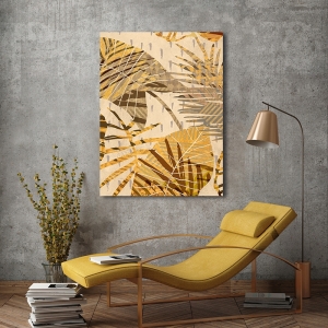 Cuadro moderno de hojas, lienzo y poster, Grant, Palmas de oro I
