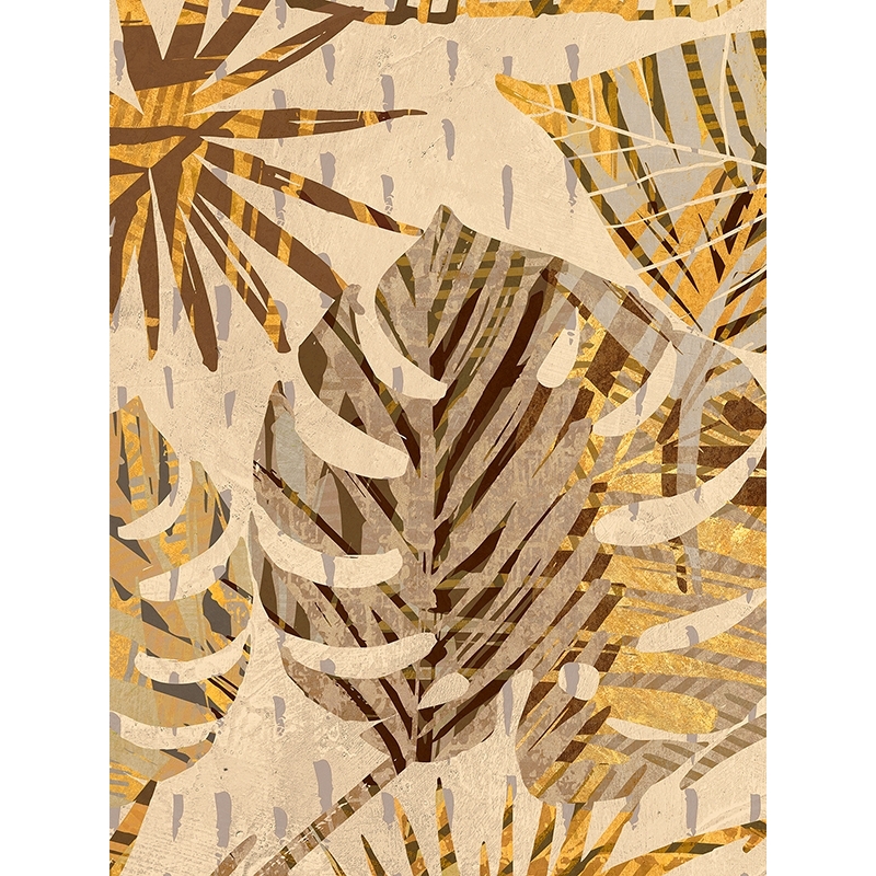 Quadro moderno con foglie di palma. Grant, Golden Palms Panel III