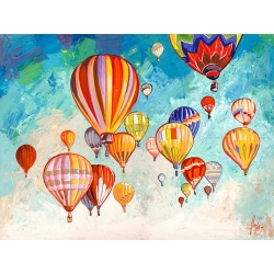 Kunstdruck und Leinwandbilder Heißluftballons tanzen von Luigi Florio