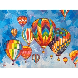 Wall art print, canvas, poster, Luigi Florio, Hot air balloons parade
