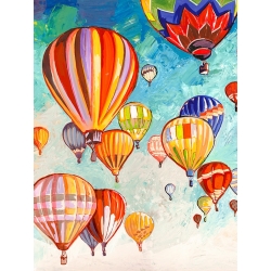 Kunstdruck, Leinwandbilder Heißluftballons tanzen (detail) Luigi Florio