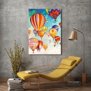 Art print, canvas, poster, Luigi Florio, Hot air balloons dance detail