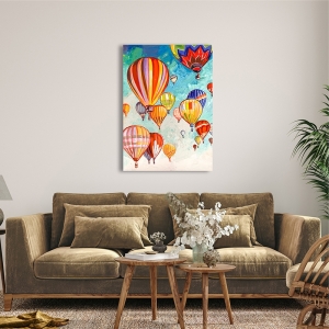 Art print, canvas, poster, Luigi Florio, Hot air balloons dance detail