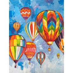 Kunstdruck, Leinwandbilder Heißluftballon-Parade (detail) Luigi Florio