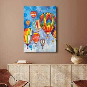 Art print, canvas, poster, Luigi Florio, Hot air balloons parade detail
