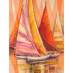 Tableau sur toile bateaux à voile, Luigi Florio, Voiliers au soleil