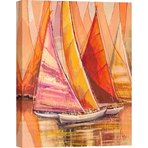 Cuadro moderno barcos de vela, Luigi Florio, Velas al sol