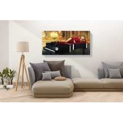 Wall art print and canvas. Pierre Benson, Piano Lady