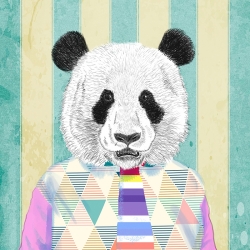 Tableau panda de Matt Spencer, The Dude, detail. Toile, affiche