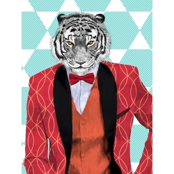Cuadro moderno animales, tigre, Matt Spencer, Wild Dandy detalle